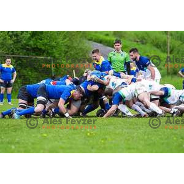in action during European Conference League rugby match between Slovenia and Bosnia and Herzegovina at Oval Stanezice, Ljubljana, Slovenia on April 26, 2025