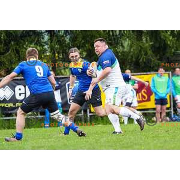 in action during European Conference League rugby match between Slovenia and Bosnia and Herzegovina at Oval Stanezice, Ljubljana, Slovenia on April 26, 2025