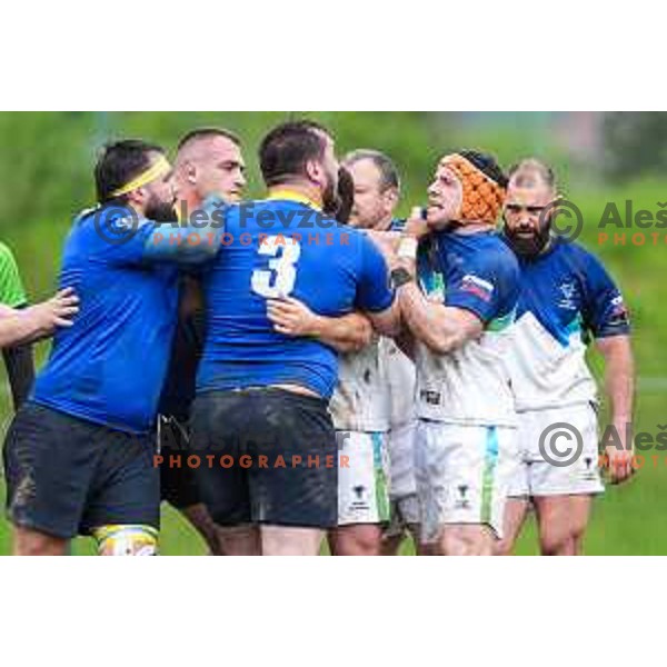 Max Skofic in action during European Conference League rugby match between Slovenia and Bosnia and Herzegovina at Oval Stanezice, Ljubljana, Slovenia on April 26, 2025
