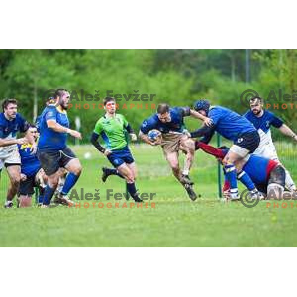 in action during European Conference League rugby match between Slovenia and Bosnia and Herzegovina at Oval Stanezice, Ljubljana, Slovenia on April 26, 2025