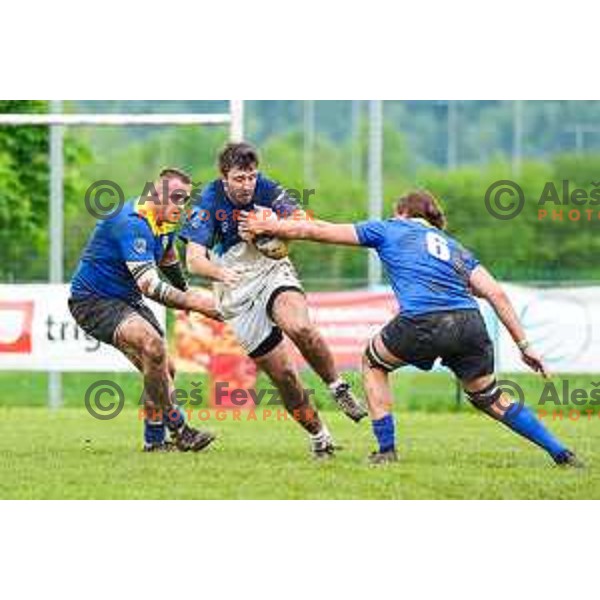 in action during European Conference League rugby match between Slovenia and Bosnia and Herzegovina at Oval Stanezice, Ljubljana, Slovenia on April 26, 2025