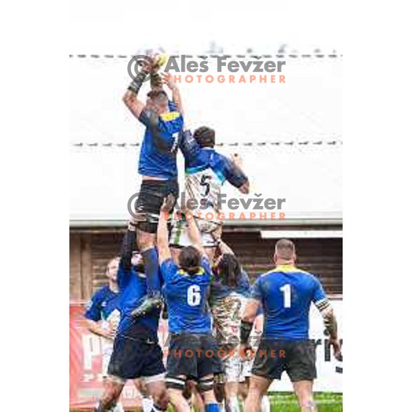 in action during European Conference League rugby match between Slovenia and Bosnia and Herzegovina at Oval Stanezice, Ljubljana, Slovenia on April 26, 2025