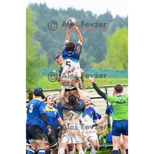 in action during European Conference League rugby match between Slovenia and Bosnia and Herzegovina at Oval Stanezice, Ljubljana, Slovenia on April 26, 2025