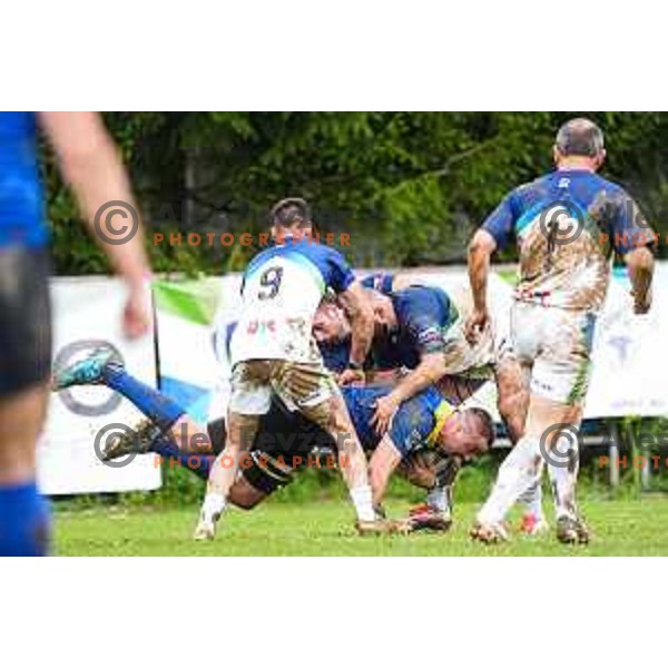 Luis Popadec in action during European Conference League rugby match between Slovenia and Bosnia and Herzegovina at Oval Stanezice, Ljubljana, Slovenia on April 26, 2025