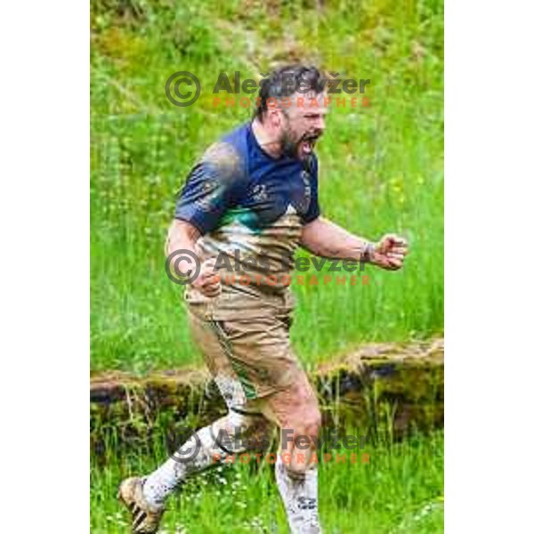 Igor Mihelic in action during European Conference League rugby match between Slovenia and Bosnia and Herzegovina at Oval Stanezice, Ljubljana, Slovenia on April 26, 2025
