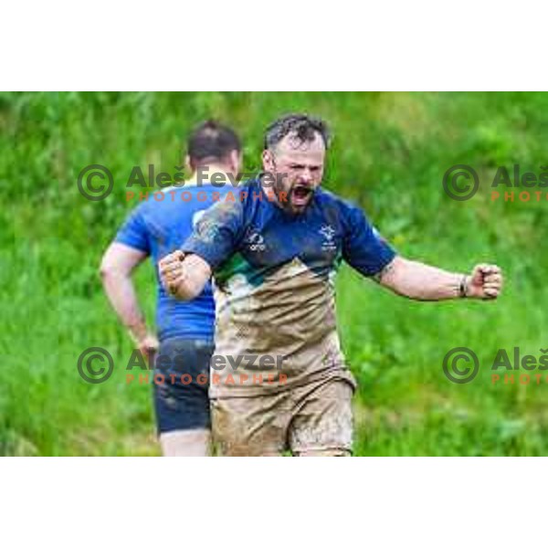 Igor Mihelic in action during European Conference League rugby match between Slovenia and Bosnia and Herzegovina at Oval Stanezice, Ljubljana, Slovenia on April 26, 2025