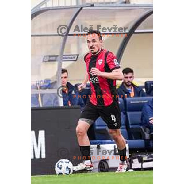 Tilen Klemencic in action during Prva liga Telemach 2024/2025 football match between Domzale and Primorje in Domzale, Slovenia on April 26, 2025