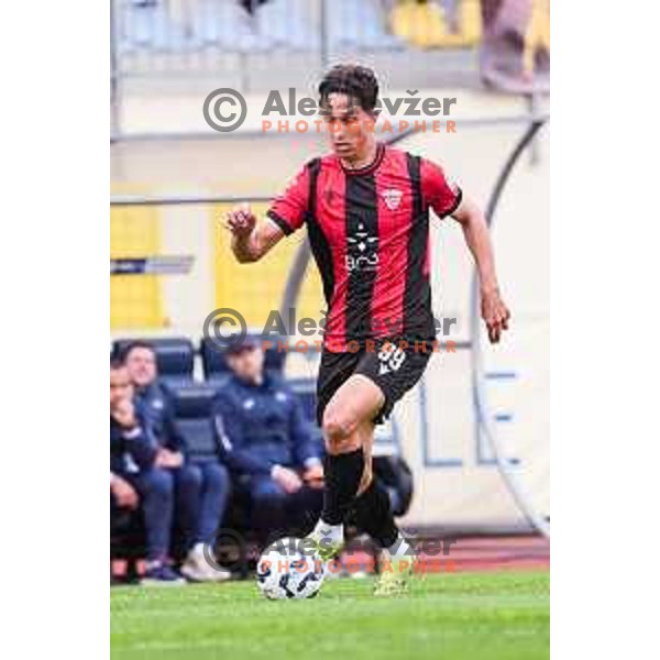 Haris Kadric in action during Prva liga Telemach 2024/2025 football match between Domzale and Primorje in Domzale, Slovenia on April 26, 2025