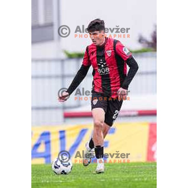 In action during Prva liga Telemach 2024/2025 football match between Domzale and Primorje in Domzale, Slovenia on April 26, 2025
