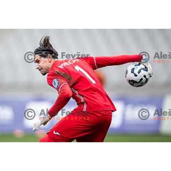 in action during Prva liga Telemach 2024/25 football match between Maribor and Kalcer Radomlje in Ljudski vrt, Maribor, Slovenia on April 26, 2025. Photo: Jure Banfi