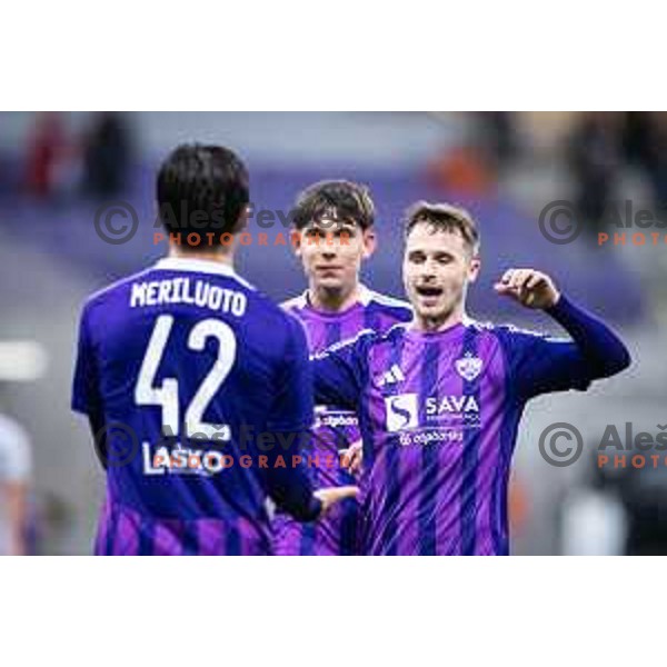 in action during Prva liga Telemach 2024/25 football match between Maribor and Kalcer Radomlje in Ljudski vrt, Maribor, Slovenia on April 26, 2025. Photo: Jure Banfi