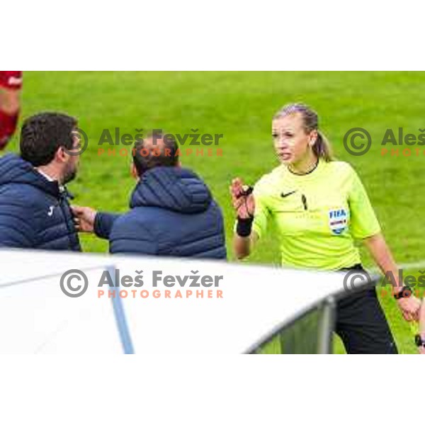 in action during 2.SNL football match between Ilirija and Aluminij in Ljubljana, Slovenia on April 26, 2025