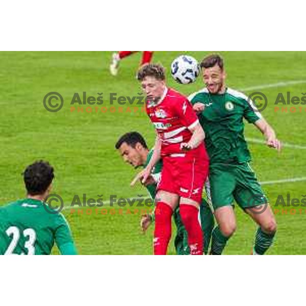 in action during 2.SNL football match between Ilirija and Aluminij in Ljubljana, Slovenia on April 26, 2025