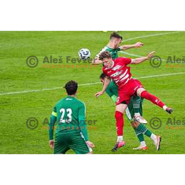 in action during 2.SNL football match between Ilirija and Aluminij in Ljubljana, Slovenia on April 26, 2025