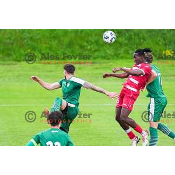 in action during 2.SNL football match between Ilirija and Aluminij in Ljubljana, Slovenia on April 26, 2025