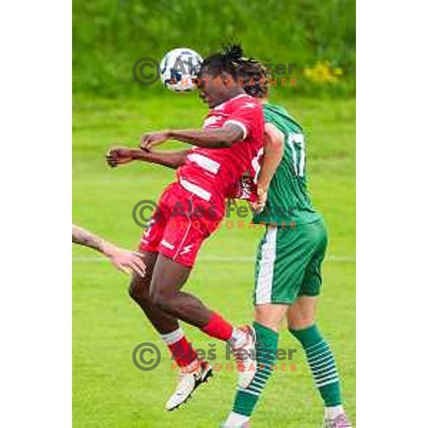 in action during 2.SNL football match between Ilirija and Aluminij in Ljubljana, Slovenia on April 26, 2025