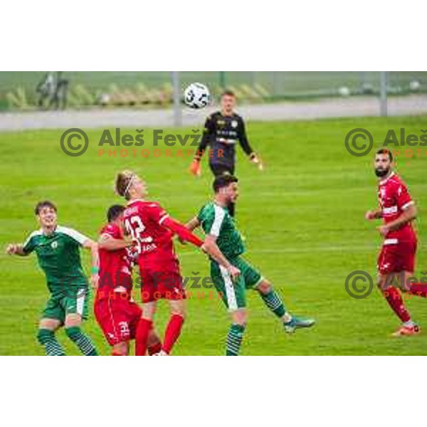 in action during 2.SNL football match between Ilirija and Aluminij in Ljubljana, Slovenia on April 26, 2025