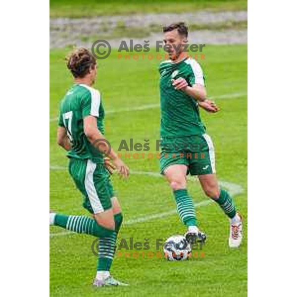 in action during 2.SNL football match between Ilirija and Aluminij in Ljubljana, Slovenia on April 26, 2025