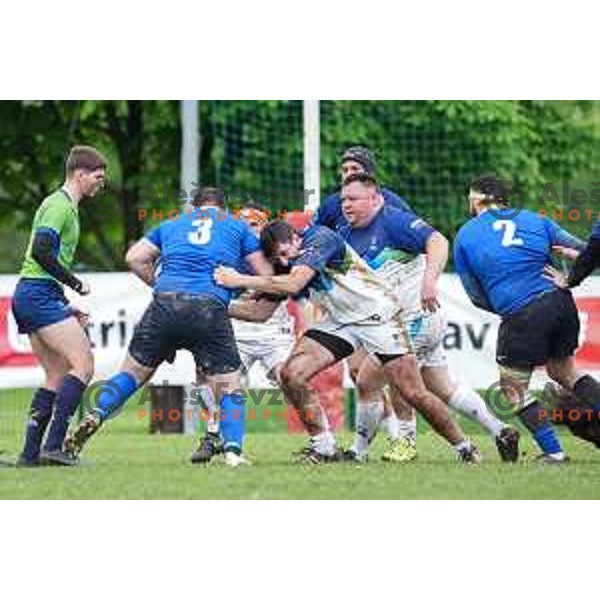 in action during European Conference League rugby match between Slovenia and Bosnia and Herzegovina at Oval Stanezice, Ljubljana, Slovenia on April 26, 2025