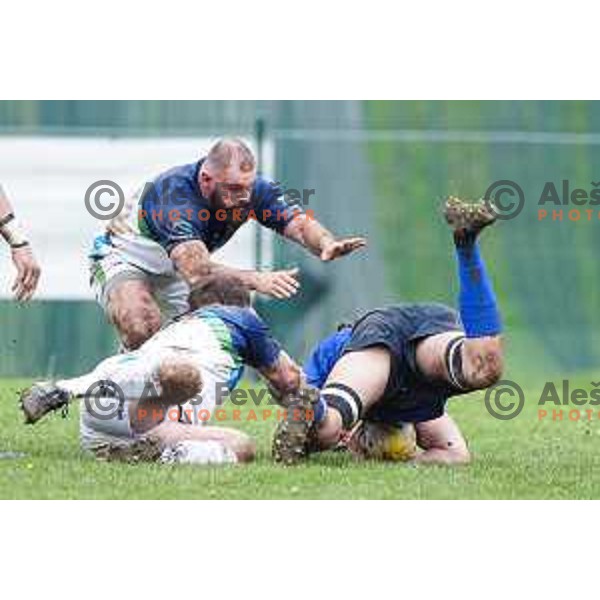 in action during European Conference League rugby match between Slovenia and Bosnia and Herzegovina at Oval Stanezice, Ljubljana, Slovenia on April 26, 2025