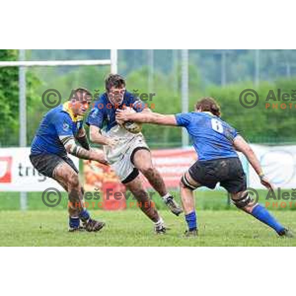in action during European Conference League rugby match between Slovenia and Bosnia and Herzegovina at Oval Stanezice, Ljubljana, Slovenia on April 26, 2025