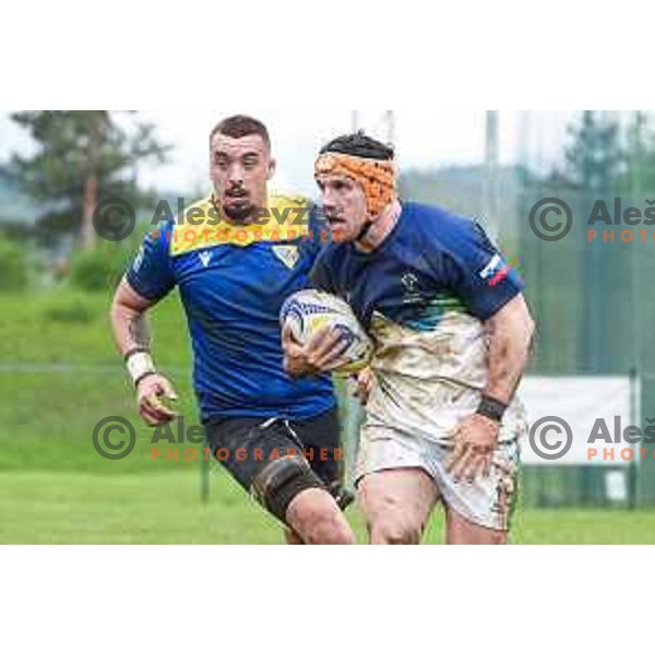 in action during European Conference League rugby match between Slovenia and Bosnia and Herzegovina at Oval Stanezice, Ljubljana, Slovenia on April 26, 2025
