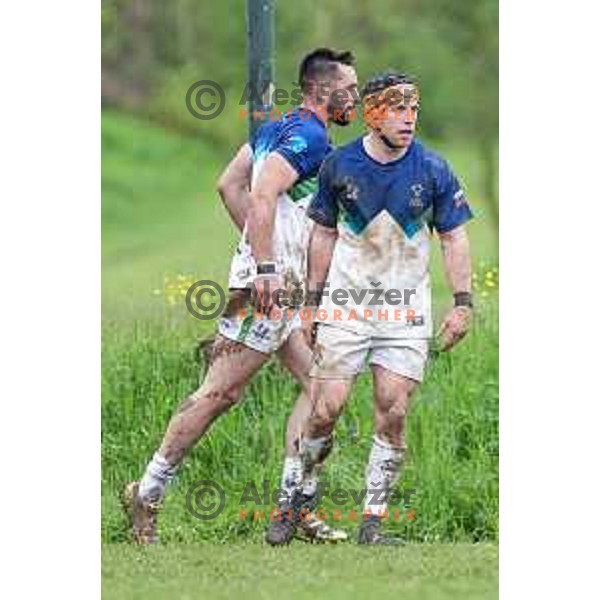 Lewis Francis Popadec in action during European Conference League rugby match between Slovenia and Bosnia and Herzegovina at Oval Stanezice, Ljubljana, Slovenia on April 26, 2025