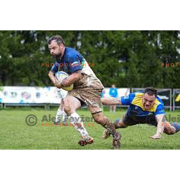 in action during European Conference League rugby match between Slovenia and Bosnia and Herzegovina at Oval Stanezice, Ljubljana, Slovenia on April 26, 2025