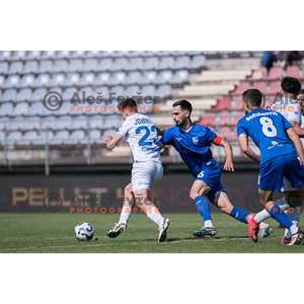 Sandro Jovanovic and Darko Hrka during Prva liga Telemach 2024/2025 football match between Mura and Domzale in Fazanerija Murska Sobota, Slovenia on April 10, 2025 Photo: Sebastijan Andrejek Bukovec