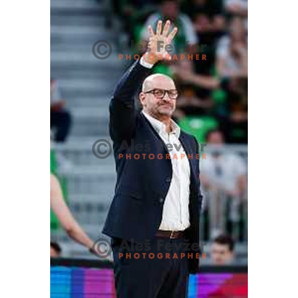 Zvezdan Mitrovic, head coach of Cedevita Olimpija during regular season basketball match of AdmiralBet ABA League 2024/2025 between Cedevita Olimpija Ljubljana (SLO) and Partizan Mozzart Bet (SRB) in SRC Stozice, Ljubljana, Slovenia on April 27, 2025