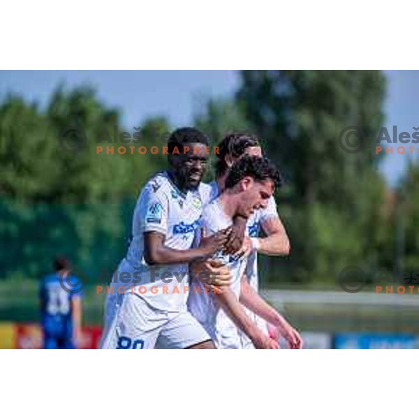 Jean-Pierre Longonda Itamba Mboyo and Kamil Manseri during Prva liga Telemach 2024/2025 football match between Mura and Domzale in Fazanerija Murska Sobota, Slovenia on April 10, 2025 Photo: Sebastijan Andrejek Bukovec