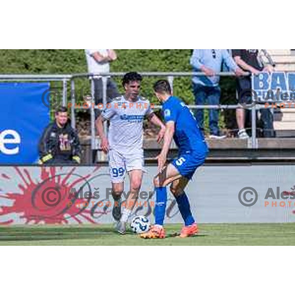 Kamil Manseri and Luka Dumancic during Prva liga Telemach 2024/2025 football match between Mura and Domzale in Fazanerija Murska Sobota, Slovenia on April 10, 2025 Photo: Sebastijan Andrejek Bukovec