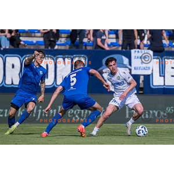 Kamil Manseri and Luka Dumancic during Prva liga Telemach 2024/2025 football match between Mura and Domzale in Fazanerija Murska Sobota, Slovenia on April 10, 2025 Photo: Sebastijan Andrejek Bukovec