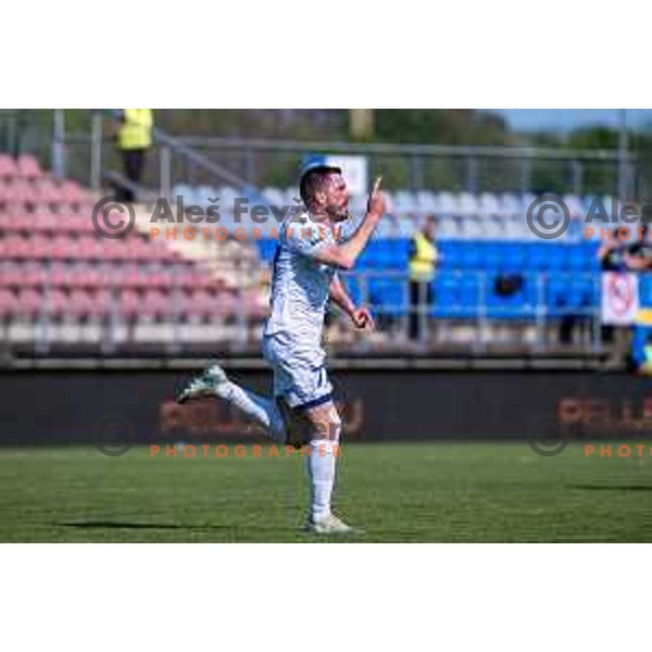 Enej Jelenic during Prva liga Telemach 2024/2025 football match between Mura and Domzale in Fazanerija Murska Sobota, Slovenia on April 10, 2025 Photo: Sebastijan Andrejek Bukovec
