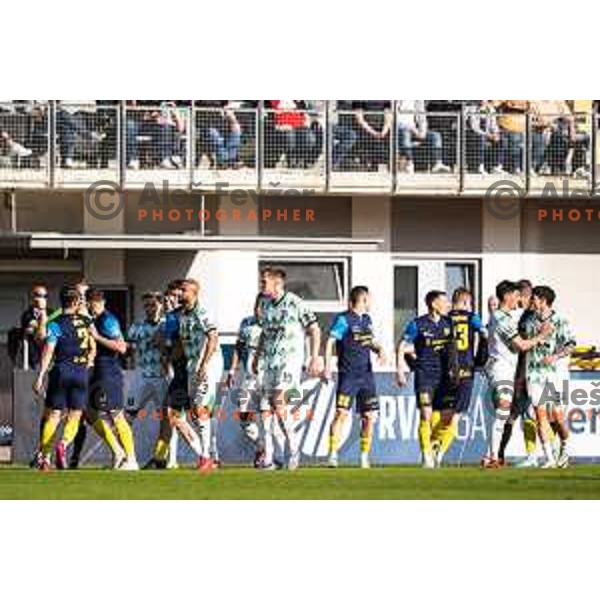 in action during Prva liga Telemach football match between Olimpija Ljubljana and Celje in Stadion z’dezele, Celje, Slovenia on April 27, 2025. Photo: Jure Banfi