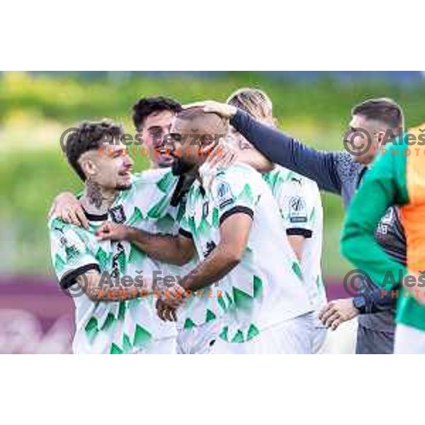 in action during Prva liga Telemach football match between Olimpija Ljubljana and Celje in Stadion z’dezele, Celje, Slovenia on April 27, 2025. Photo: Jure Banfi