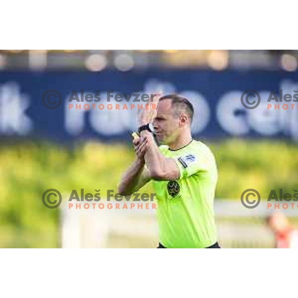 in action during Prva liga Telemach football match between Olimpija Ljubljana and Celje in Stadion z’dezele, Celje, Slovenia on April 27, 2025. Photo: Jure Banfi
