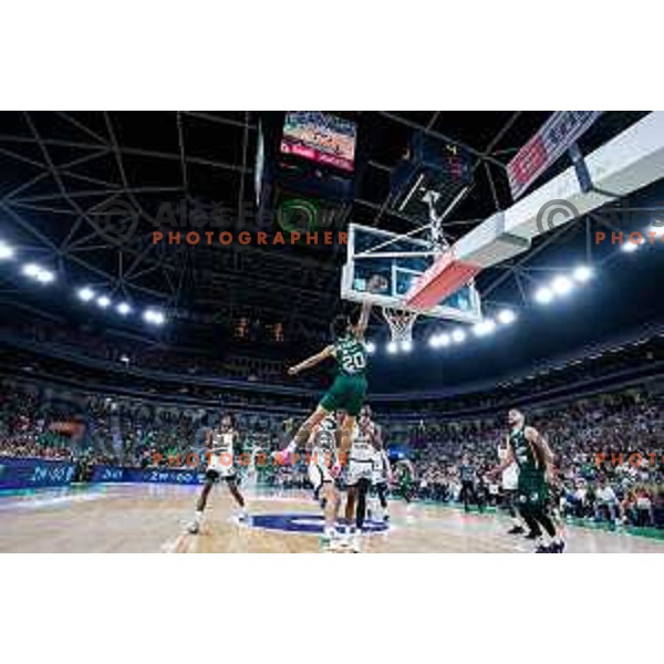 in action during regular season basketball match of AdmiralBet ABA League 2024/2025 between Cedevita Olimpija Ljubljana (SLO) and Partizan Mozzart Bet (SRB) in SRC Stozice, Ljubljana, Slovenia on April 27, 2025