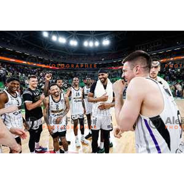 in action during regular season basketball match of AdmiralBet ABA League 2024/2025 between Cedevita Olimpija Ljubljana (SLO) and Partizan Mozzart Bet (SRB) in SRC Stozice, Ljubljana, Slovenia on April 27, 2025
