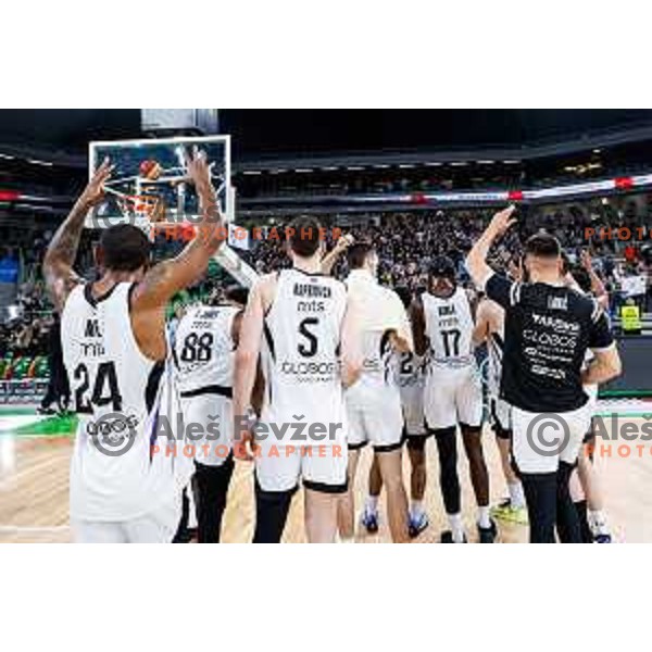 in action during regular season basketball match of AdmiralBet ABA League 2024/2025 between Cedevita Olimpija Ljubljana (SLO) and Partizan Mozzart Bet (SRB) in SRC Stozice, Ljubljana, Slovenia on April 27, 2025