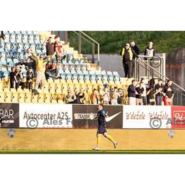 in action during Prva liga Telemach football match between Olimpija Ljubljana and Celje in Stadion z’dezele, Celje, Slovenia on April 27, 2025. Photo: Jure Banfi