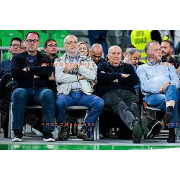 in action during regular season basketball match of AdmiralBet ABA League 2024/2025 between Cedevita Olimpija Ljubljana (SLO) and Partizan Mozzart Bet (SRB) in SRC Stozice, Ljubljana, Slovenia on April 27, 2025
