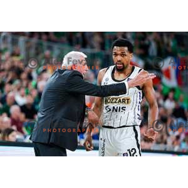 Zeljko Obradovic, head coach of Partizan during regular season basketball match of AdmiralBet ABA League 2024/2025 between Cedevita Olimpija Ljubljana (SLO) and Partizan Mozzart Bet (SRB) in SRC Stozice, Ljubljana, Slovenia on April 27, 2025