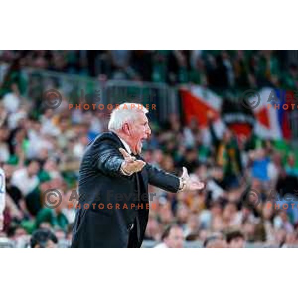 Zeljko Obradovic, head coach of Partizan during regular season basketball match of AdmiralBet ABA League 2024/2025 between Cedevita Olimpija Ljubljana (SLO) and Partizan Mozzart Bet (SRB) in SRC Stozice, Ljubljana, Slovenia on April 27, 2025