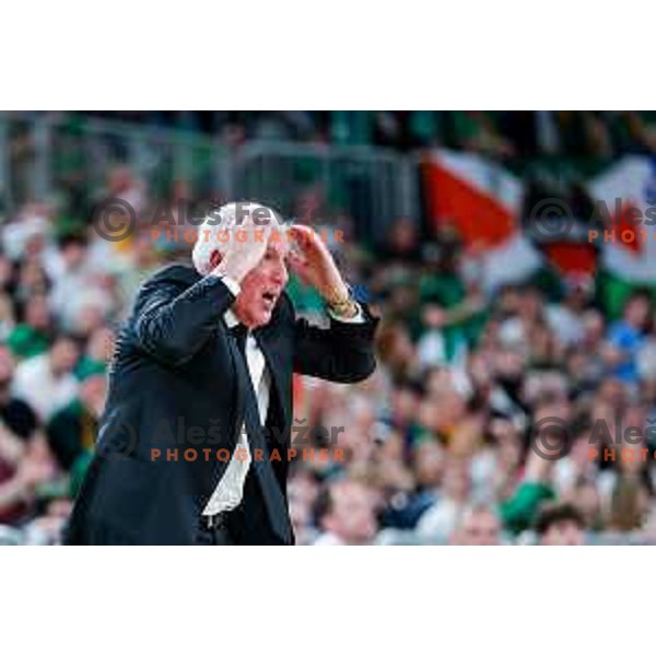 Zeljko Obradovic, head coach of Partizan during regular season basketball match of AdmiralBet ABA League 2024/2025 between Cedevita Olimpija Ljubljana (SLO) and Partizan Mozzart Bet (SRB) in SRC Stozice, Ljubljana, Slovenia on April 27, 2025
