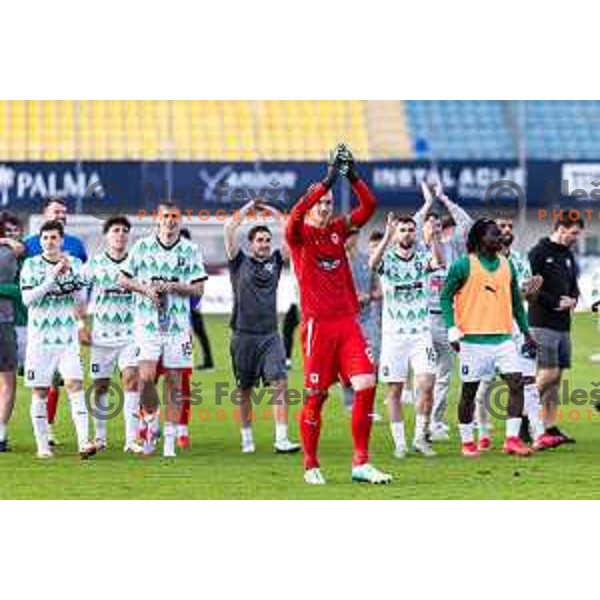 in action during Prva liga Telemach football match between Olimpija Ljubljana and Celje in Stadion z’dezele, Celje, Slovenia on April 27, 2025. Photo: Jure Banfi