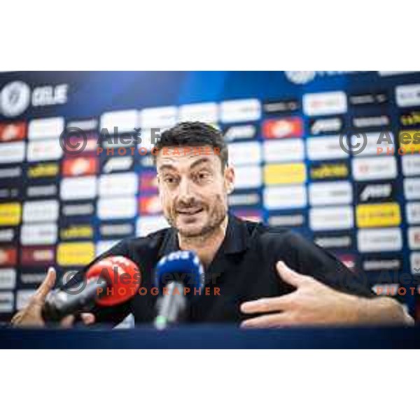 Albert Riera, head coach of Celje at the press conference after Prva liga Telemach football match between Olimpija Ljubljana and Celje in Stadion z’dezele, Celje, Slovenia on April 27, 2025. Photo: Jure Banfi
