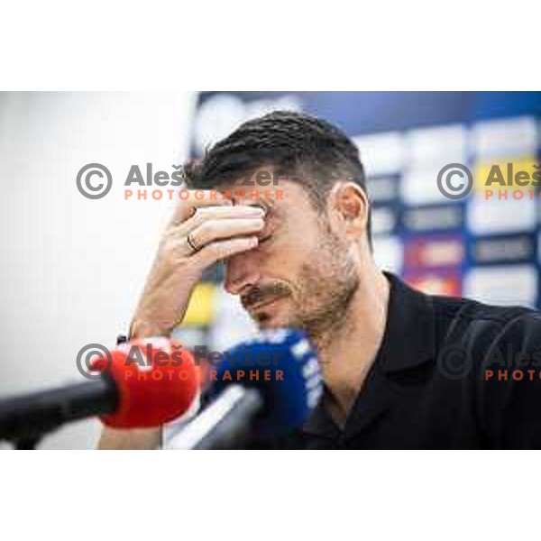 Albert Riera, head coach of Celje at the press conference after Prva liga Telemach football match between Olimpija Ljubljana and Celje in Stadion z’dezele, Celje, Slovenia on April 27, 2025. Photo: Jure Banfi
