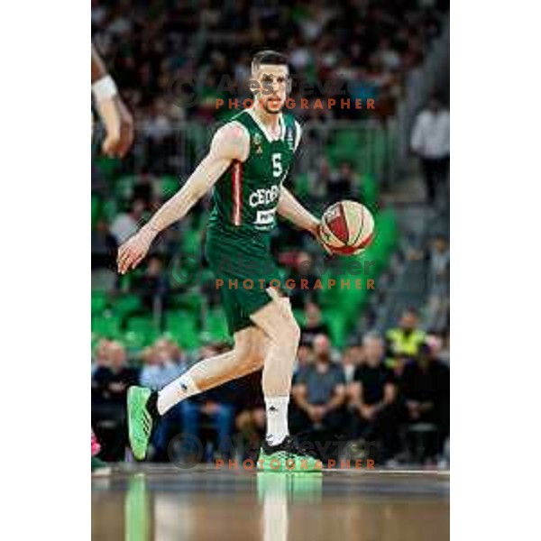 Aleksej Nikolic in action during regular season basketball match of AdmiralBet ABA League 2024/2025 between Cedevita Olimpija Ljubljana (SLO) and Partizan Mozzart Bet (SRB) in SRC Stozice, Ljubljana, Slovenia on April 27, 2025