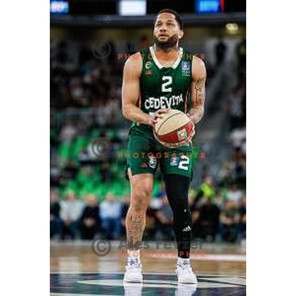 in action during regular season basketball match of AdmiralBet ABA League 2024/2025 between Cedevita Olimpija Ljubljana (SLO) and Partizan Mozzart Bet (SRB) in SRC Stozice, Ljubljana, Slovenia on April 27, 2025